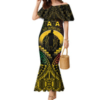Personalised Vanuatu Happy Father's Day Family Matching Mermaid Dress and Hawaiian Shirt Mi Lavem Yu Papa Polynesian Tribal LT05 Mom's Dress Reggae - Polynesian Pride