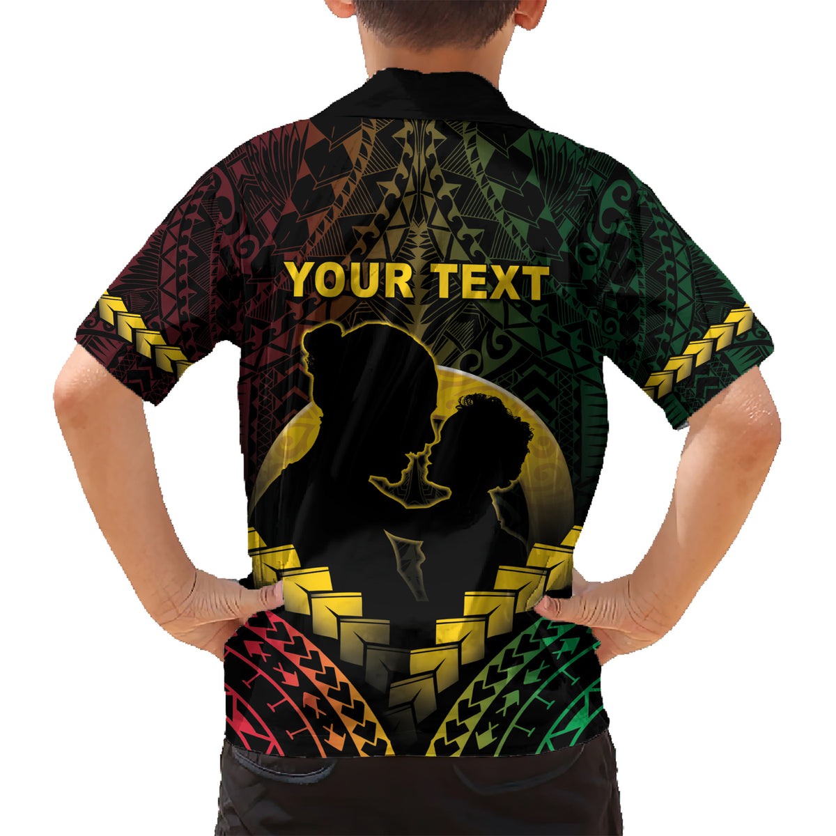 Personalised Vanuatu Happy Father's Day Family Matching Short Sleeve Bodycon Dress and Hawaiian Shirt Mi Lavem Yu Papa Polynesian Tribal LT05 - Polynesian Pride