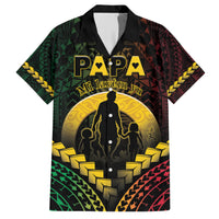 Personalised Vanuatu Happy Father's Day Family Matching Short Sleeve Bodycon Dress and Hawaiian Shirt Mi Lavem Yu Papa Polynesian Tribal LT05 Dad's Shirt - Short Sleeve Reggae - Polynesian Pride