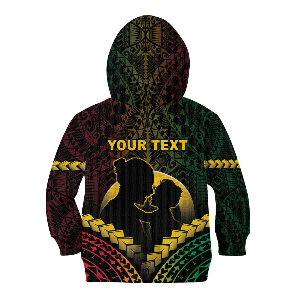 Personalised Vanuatu Happy Father's Day Kid Hoodie Mi Lavem Yu Papa Polynesian Tribal