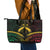 Vanuatu Happy Father's Day Leather Tote Bag Mi Lavem Yu Papa Polynesian Tribal