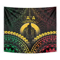 Vanuatu Happy Father's Day Tapestry Mi Lavem Yu Papa Polynesian Tribal