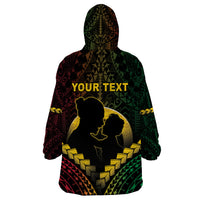 Personalised Vanuatu Happy Father's Day Wearable Blanket Hoodie Mi Lavem Yu Papa Polynesian Tribal