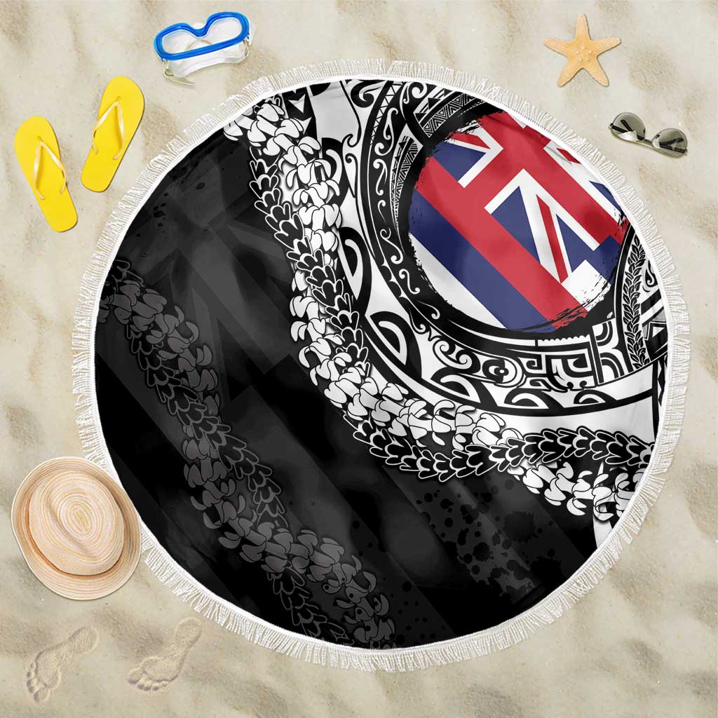 Hawaii Flag Day Beach Blanket Hawaiian Maile Lei