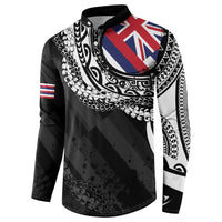 Hawaii Flag Day Button Sweatshirt Hawaiian Maile Lei