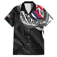 Hawaii Flag Day Family Matching Off The Shoulder Long Sleeve Dress and Hawaiian Shirt Hawaiian Maile Lei