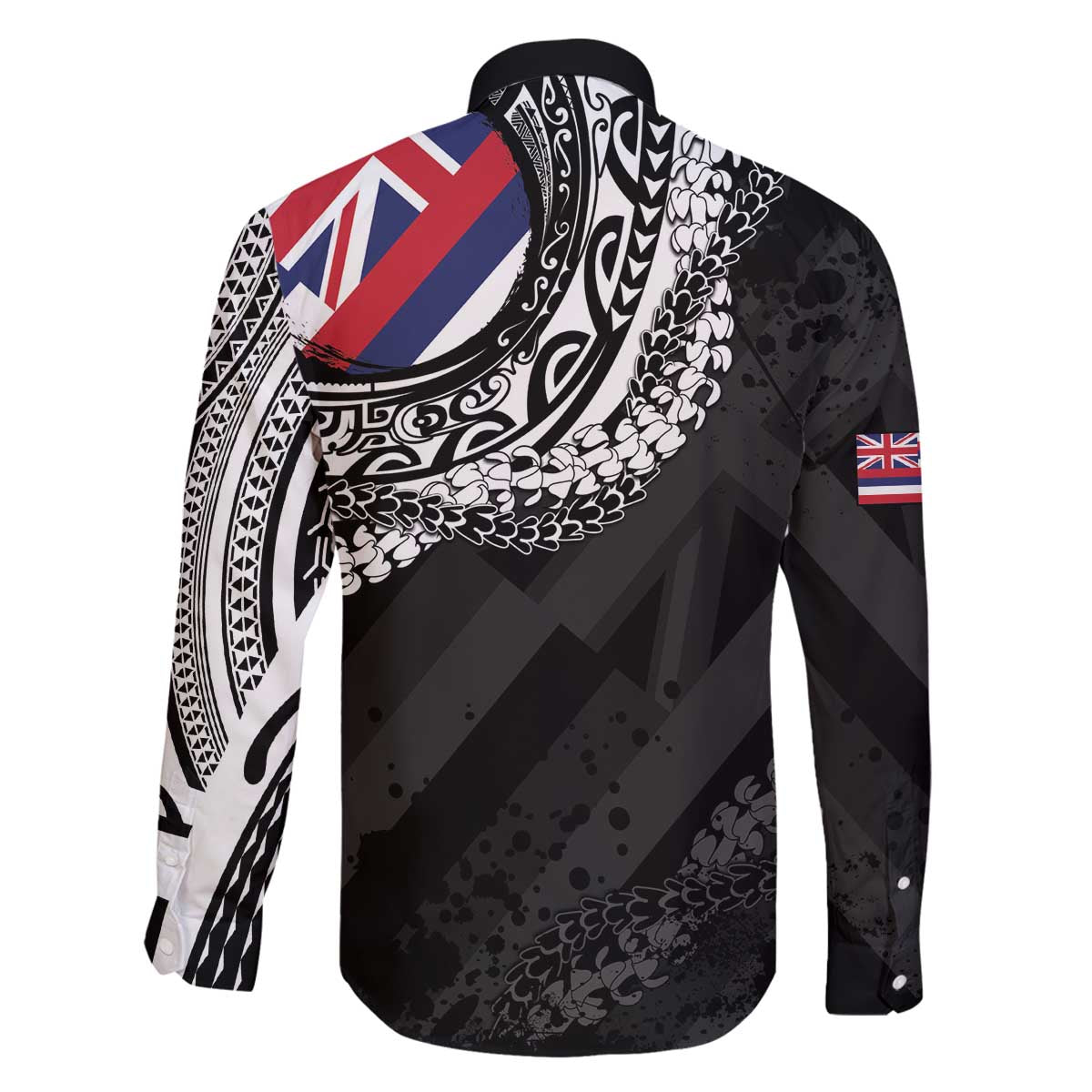 Hawaii Flag Day Family Matching Off The Shoulder Long Sleeve Dress and Hawaiian Shirt Hawaiian Maile Lei