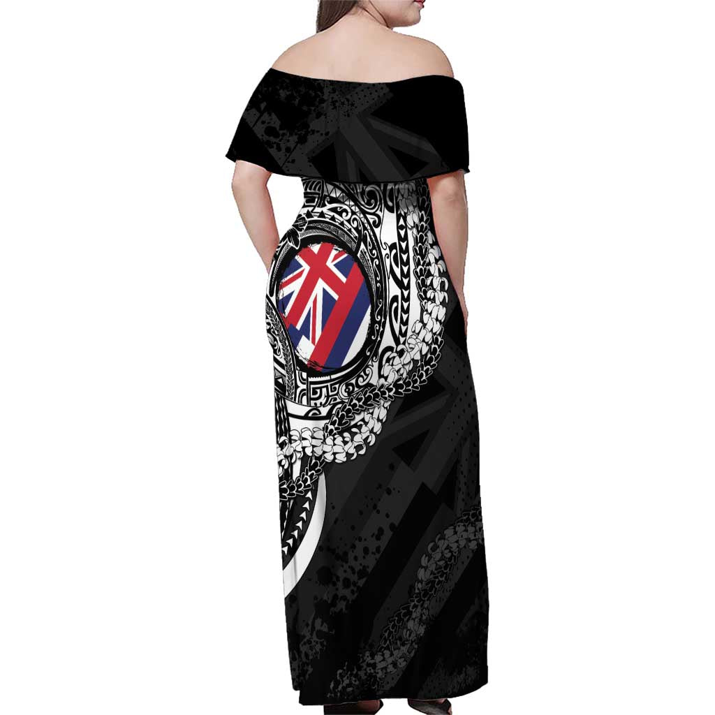 Hawaii Flag Day Family Matching Off Shoulder Maxi Dress and Hawaiian Shirt Hawaiian Maile Lei LT05 - Polynesian Pride