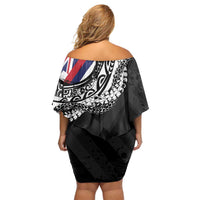 Hawaii Flag Day Family Matching Off Shoulder Short Dress and Hawaiian Shirt Hawaiian Maile Lei LT05 - Polynesian Pride
