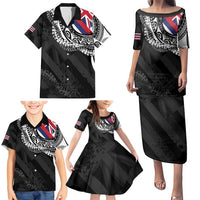 Hawaii Flag Day Family Matching Puletasi and Hawaiian Shirt Hawaiian Maile Lei