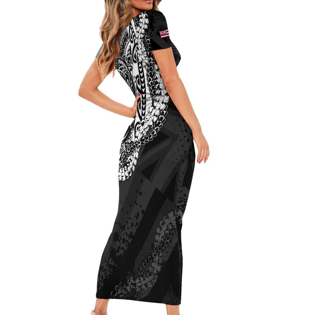 Hawaii Flag Day Family Matching Short Sleeve Bodycon Dress and Hawaiian Shirt Hawaiian Maile Lei LT05 - Polynesian Pride