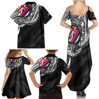 Hawaii Flag Day Family Matching Summer Maxi Dress and Hawaiian Shirt Hawaiian Maile Lei LT05 - Polynesian Pride