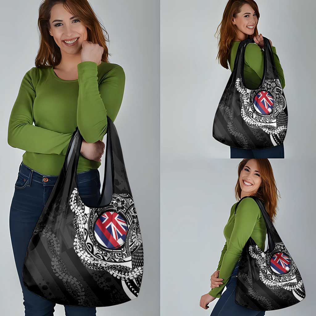 Hawaii Flag Day Grocery Bag Hawaiian Maile Lei