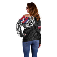 Hawaii Flag Day Off Shoulder Sweater Hawaiian Maile Lei