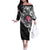 Hawaii Flag Day Off The Shoulder Long Sleeve Dress Hawaiian Maile Lei