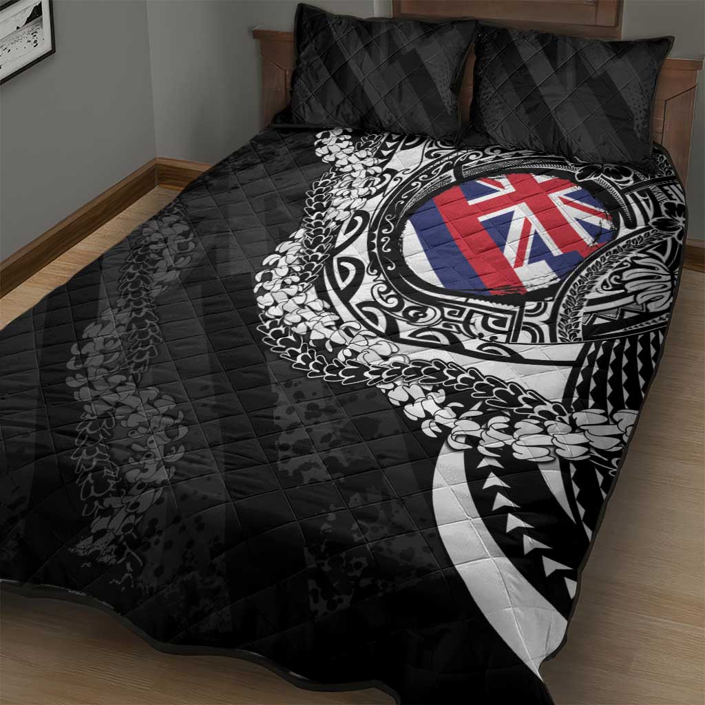 Hawaii Flag Day Quilt Bed Set Hawaiian Maile Lei