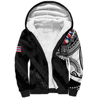 Hawaii Flag Day Sherpa Hoodie Hawaiian Maile Lei