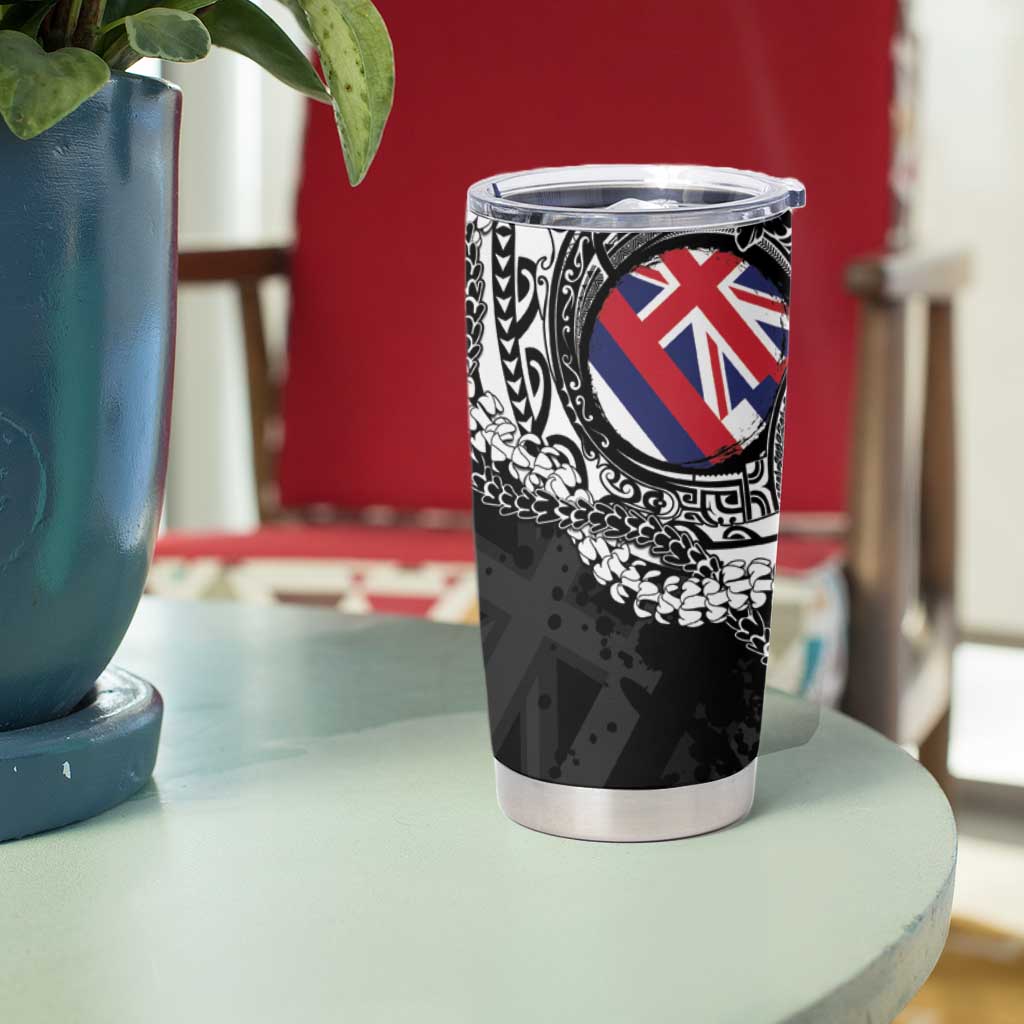 Hawaii Flag Day Tumbler Cup Hawaiian Maile Lei