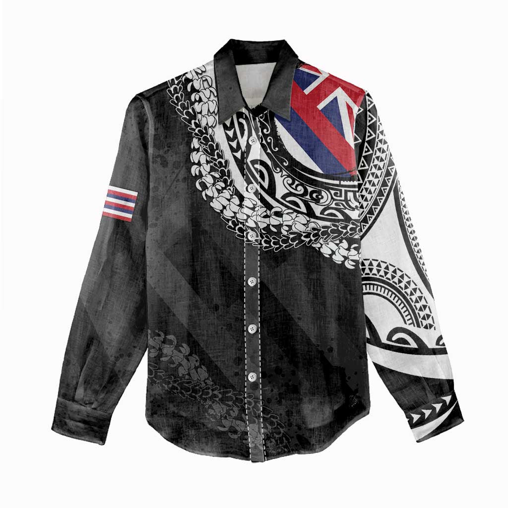 Hawaii Flag Day Women Casual Shirt Hawaiian Maile Lei