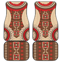 Samoa Language Week Car Mats Samoan Motif With Red Hibiscus