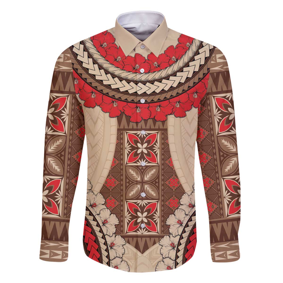 Samoa Language Week Family Matching Off Shoulder Short Dress and Hawaiian Shirt Samoan Motif With Red Hibiscus