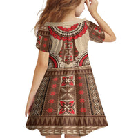 Samoa Language Week Family Matching Short Sleeve Bodycon Dress and Hawaiian Shirt Samoan Motif With Red Hibiscus