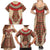 Samoa Language Week Family Matching Summer Maxi Dress and Hawaiian Shirt Samoan Motif With Red Hibiscus