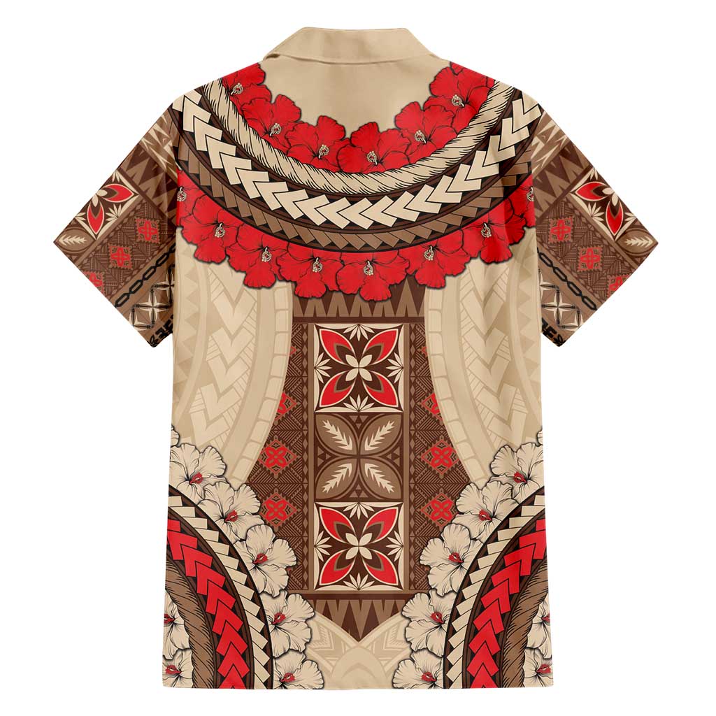 Samoa Language Week Hawaiian Shirt Samoan Motif With Red Hibiscus