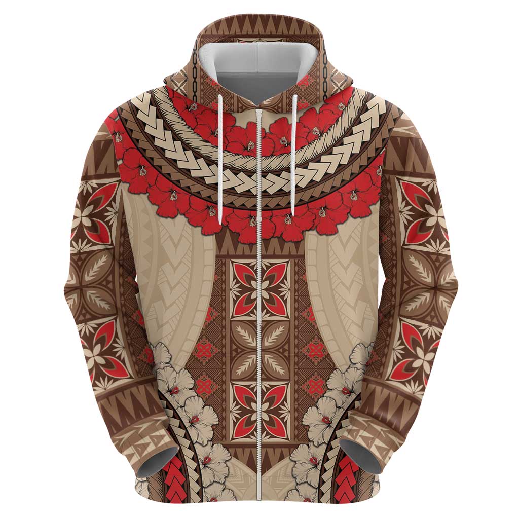 Samoa Language Week Hoodie Samoan Motif With Red Hibiscus