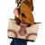 Samoa Language Week Leather Tote Bag Samoan Motif With Red Hibiscus