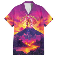 Hawaii Kilauea Volcano Family Matching Puletasi and Hawaiian Shirt There Is Pele Goddess Of The Volcano LT05 Dad's Shirt - Short Sleeve Purple - Polynesian Pride