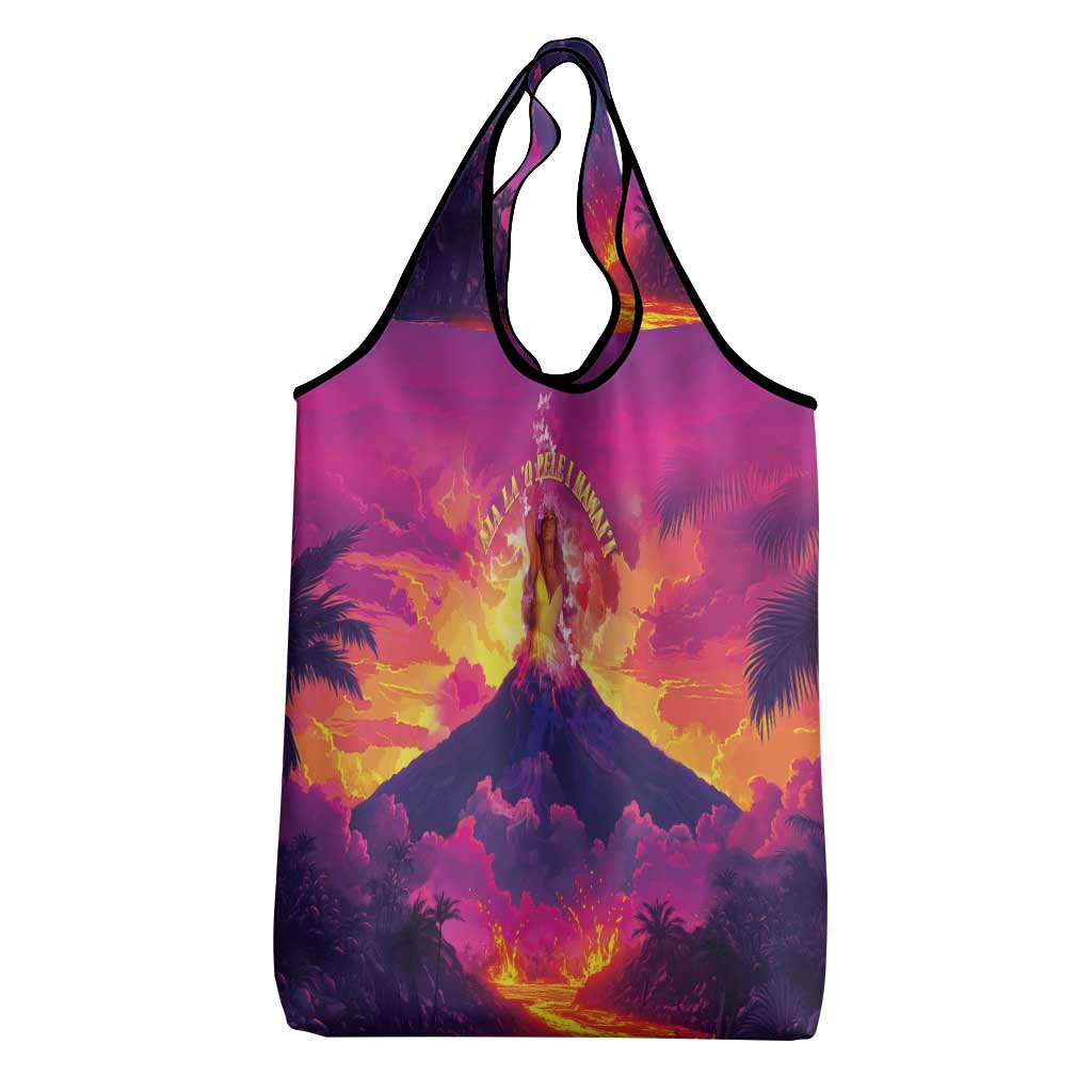 Hawaii Kilauea Volcano Grocery Bag There Is Pele Goddess Of The Volcano - Polynesian Pride