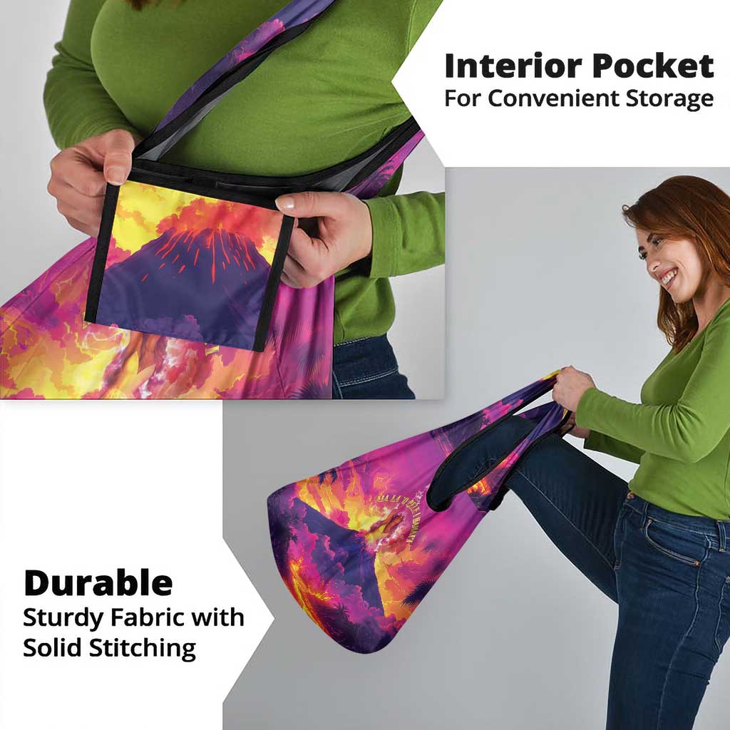 Hawaii Kilauea Volcano Grocery Bag There Is Pele Goddess Of The Volcano - Polynesian Pride