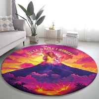 Hawaii Kilauea Volcano Round Carpet There Is Pele Goddess Of The Volcano - Polynesian Pride