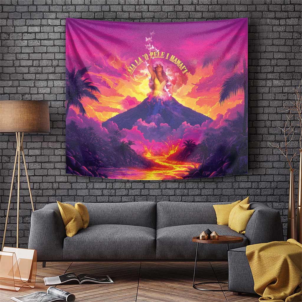 Hawaii Kilauea Volcano Tapestry There Is Pele Goddess Of The Volcano - Polynesian Pride