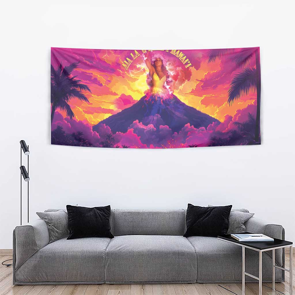 Hawaii Kilauea Volcano Tapestry There Is Pele Goddess Of The Volcano - Polynesian Pride