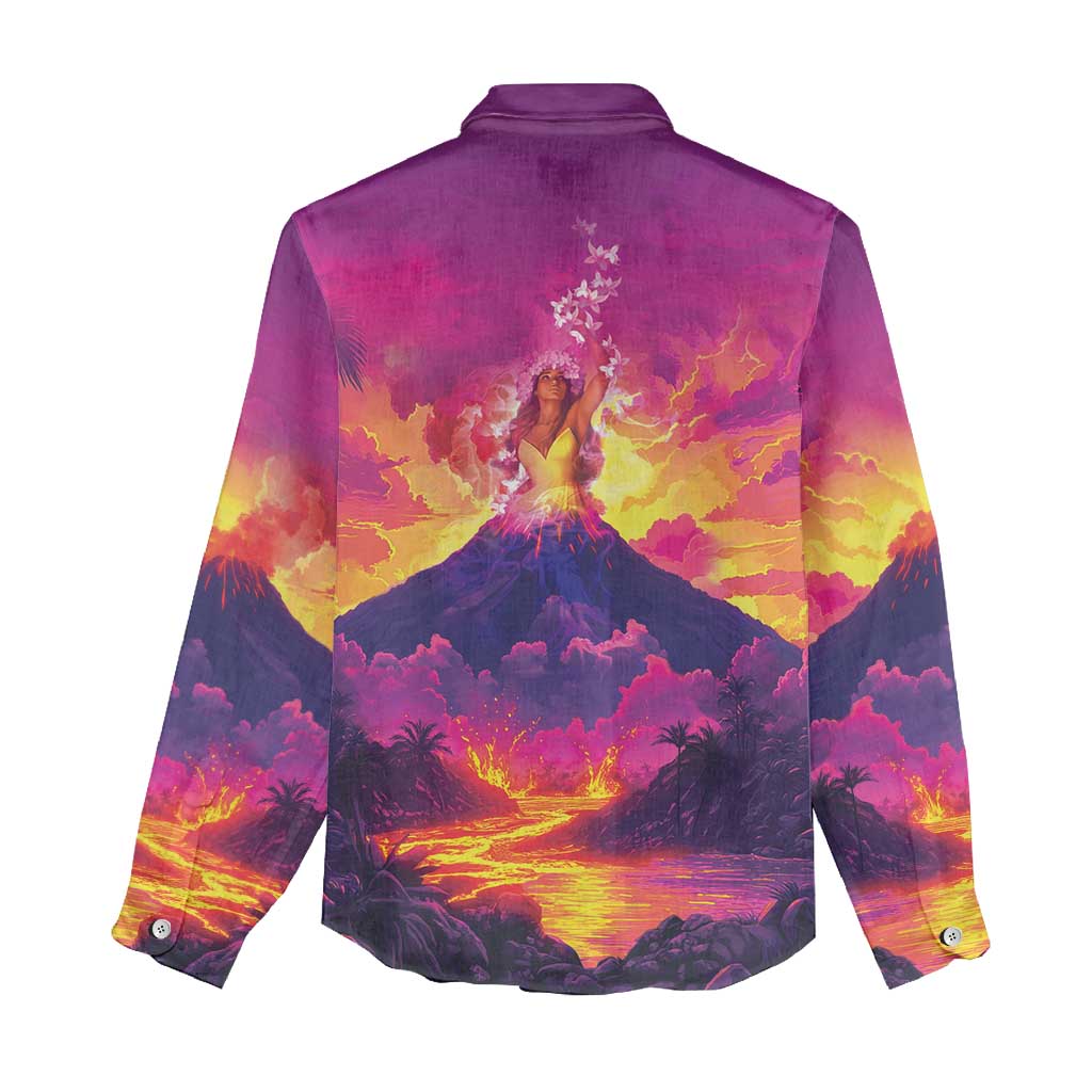 Hawaii Kilauea Volcano Women Casual Shirt There Is Pele Goddess Of The Volcano - Polynesian Pride