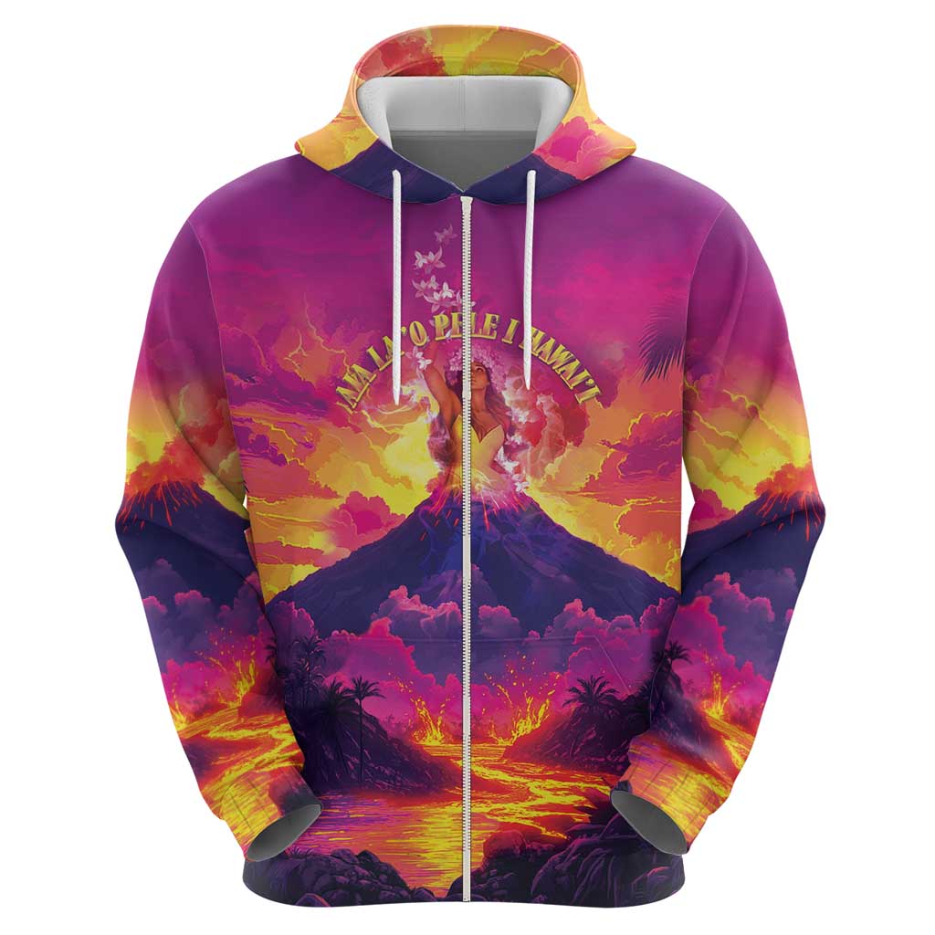 Hawaii Kilauea Volcano Zip Hoodie There Is Pele Goddess Of The Volcano - Polynesian Pride