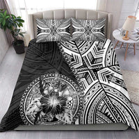 Hibiscus With Black Austronesian Tattoo Pattern Bedding Set - Polynesian Pride