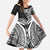 Hibiscus With Black Austronesian Tattoo Pattern Family Matching Long Sleeve Bodycon Dress and Hawaiian Shirt - Polynesian Pride