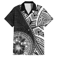 Hibiscus With Black Austronesian Tattoo Pattern Family Matching Long Sleeve Bodycon Dress and Hawaiian Shirt - Polynesian Pride