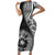 Hibiscus With Black Austronesian Tattoo Pattern Family Matching Short Sleeve Bodycon Dress and Hawaiian Shirt - Polynesian Pride