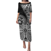 Hibiscus With Black Austronesian Tattoo Pattern Puletasi - Polynesian Pride