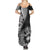 Hibiscus With Black Austronesian Tattoo Pattern Summer Maxi Dress - Polynesian Pride