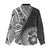 Hibiscus With Black Austronesian Tattoo Pattern Women Casual Shirt - Polynesian Pride