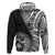 Hibiscus With Black Austronesian Tattoo Pattern Zip Hoodie - Polynesian Pride