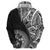 Hibiscus With Black Austronesian Tattoo Pattern Zip Hoodie - Polynesian Pride