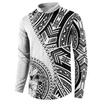 Hibiscus With White Austronesian Tattoo Pattern Button Sweatshirt - Polynesian Pride