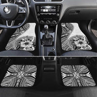 Hibiscus With White Austronesian Tattoo Pattern Car Mats - Polynesian Pride