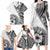 Hibiscus With White Austronesian Tattoo Pattern Family Matching Long Sleeve Bodycon Dress and Hawaiian Shirt - Polynesian Pride
